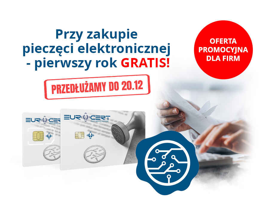 Promocja - Przy zakupie pieczęci elektronicznej - rok GRATIS!