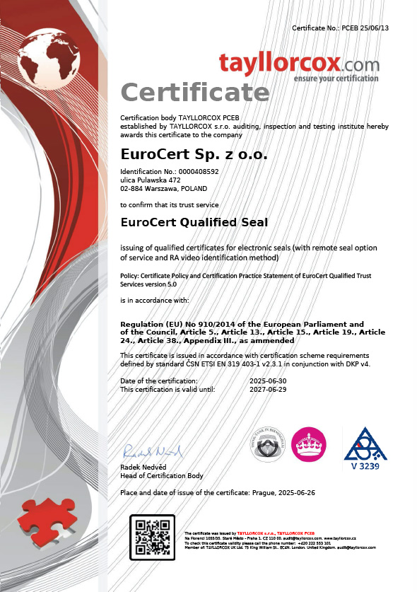 qualified signature for electronic seals