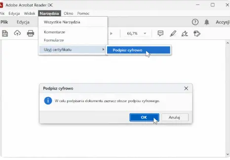 Kwalifikowany podpis elektroniczny do Adobe Reader