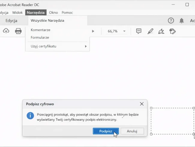 Kwalifikowany podpis elektroniczny do Adobe Reader
